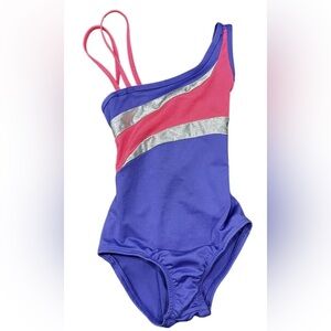 CIRCO Little Girls Dance Gymnastics Leotard Purple Pink Silver Sz XS 4/5